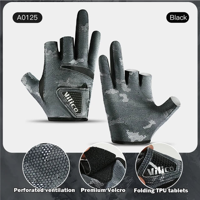 Thin 3-finger fishing gloves
