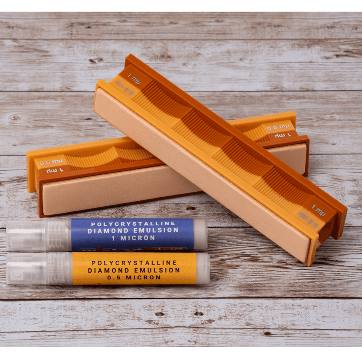 1/0.5 Micron Diamond Emulsion and Leather Strops Pack