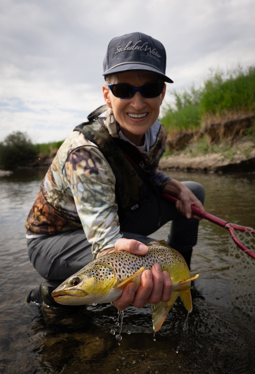 Secluded Brown Graphic Fishing Hoodie