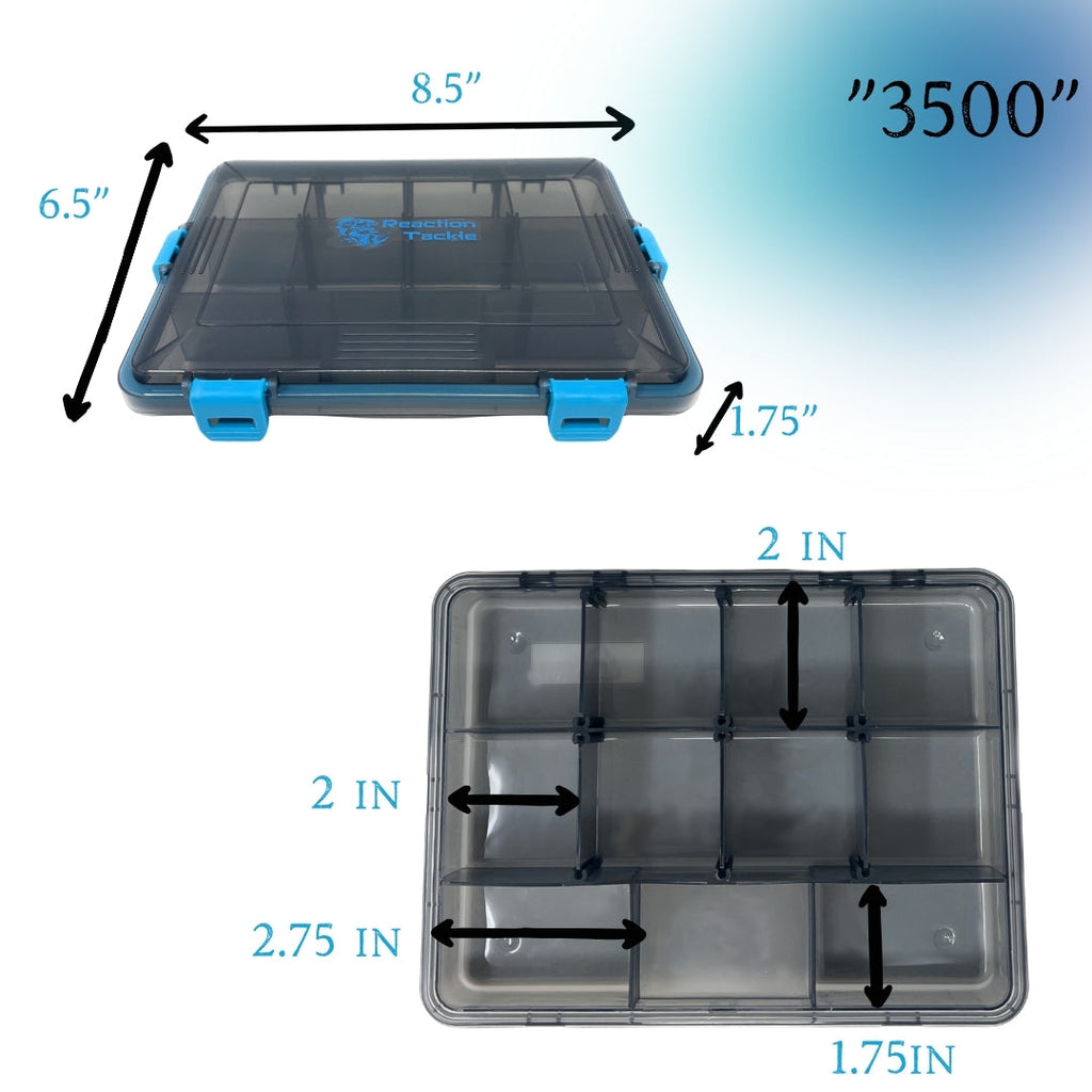Reaction Tackle Standard Tackle Tray- Sturdy and Water Resistant with 4 Reliable Clips