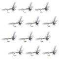 Barbless White Wulff Classic Hair Wing Dry Fly - 1 Dozen Flies Hook Size 14