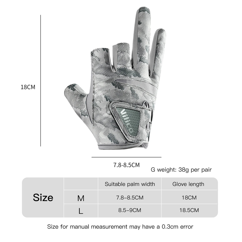 Thin 3-finger fishing gloves