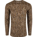 Drake Ol' Tom Performance Crew Camo Print LS MO Bottomland 2XLarge
