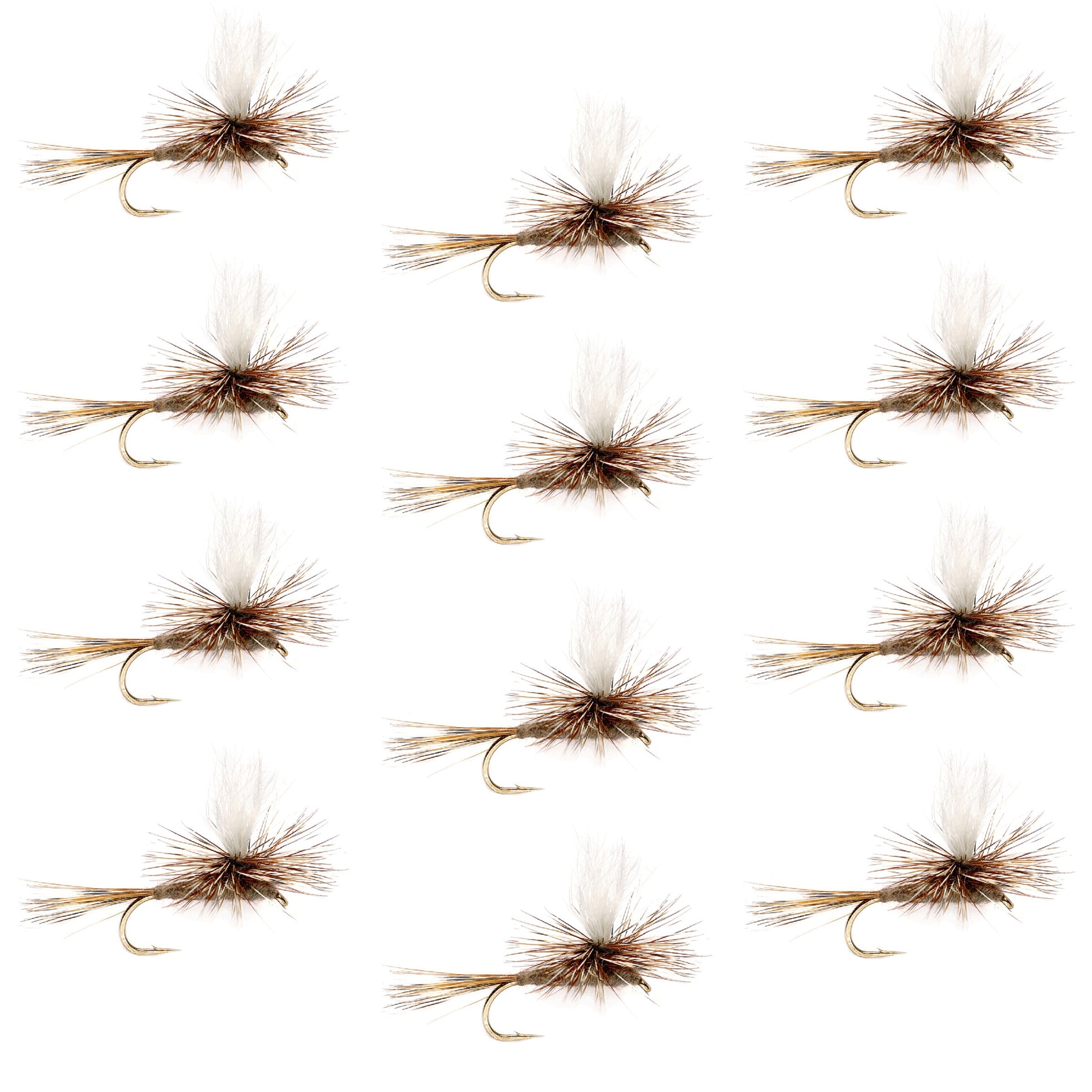 Adams Parachute Classic Dry Fly - 12 Flies Hook Size 18