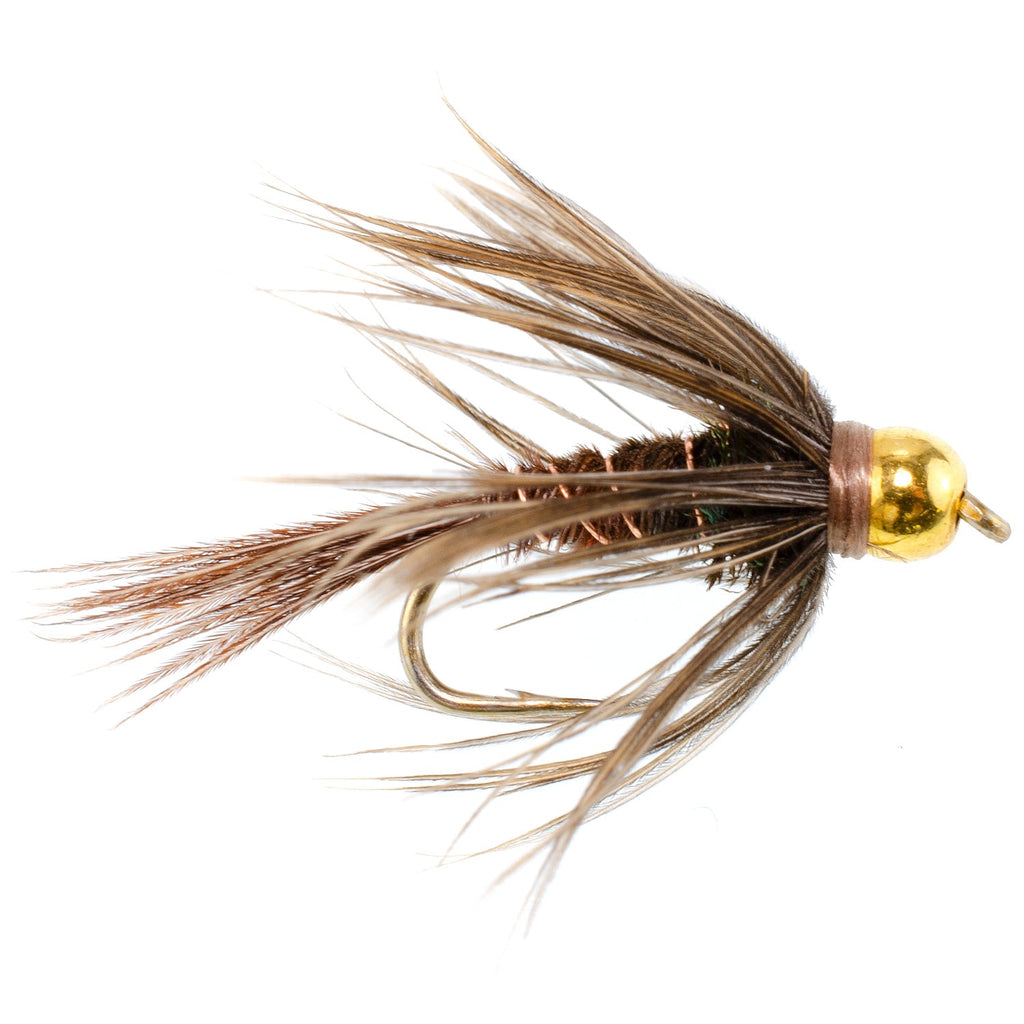 Soft Hackle Bead Head Pheasant Tail Nymph Fly - 6 Flies Size 18