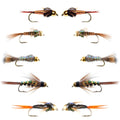 Basics Collection - Flash Back Tungsten Bead Head Nymph Assortment - 10 Wet Flies - 5 Patterns - Hook Sizes 10, 12, 14, 16