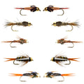 Basics Collection - Tungsten Bead Head Nymph Assortment - 10 Wet Flies - 5 Patterns - Hook Sizes 10, 12, 14, 16
