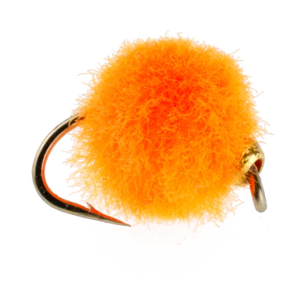 3 Pack Bead Head Hot Orange Egg Fly - Hook Size 16