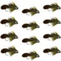 Big Eye Olive Sculpin Streamer Flies - 1 Dozen Bass and Trout Fly Fishing Flies - Hook Size 2