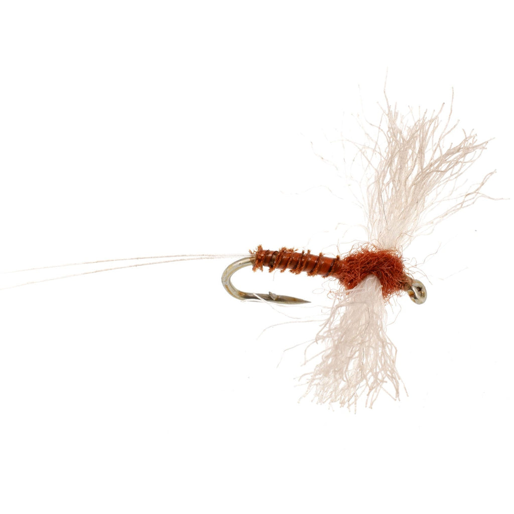 Rusty Spinner Z-Lon Wing Biot Body 6 Flies Hook Size 16