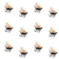 Black Elk Hair Caddis Classic Trout Dry Fly - 12 Flies Size 10