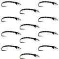Black Mercury Midge - Glass Bead Head - 12 Flies Size 22
