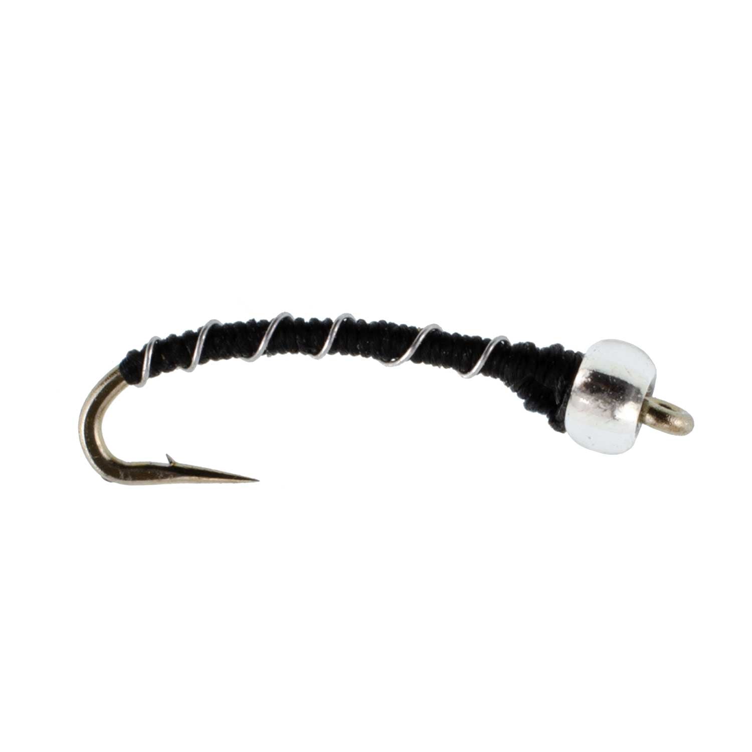 Black Mercury Midge - Glass Bead Head - 6 Flies Size 20