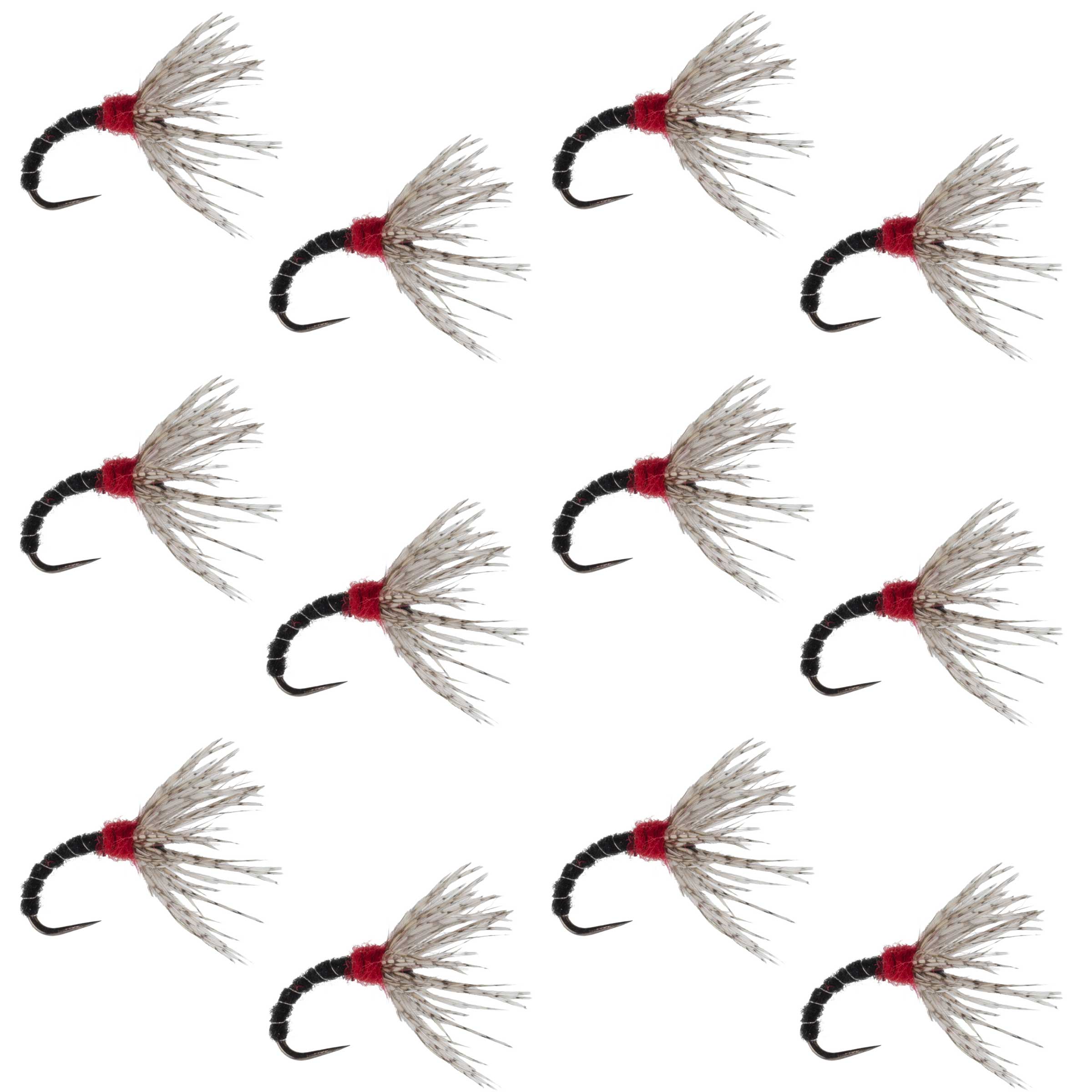 Black Zebra Sakasa Kebari - 12 Tenkara Flies - Size 16