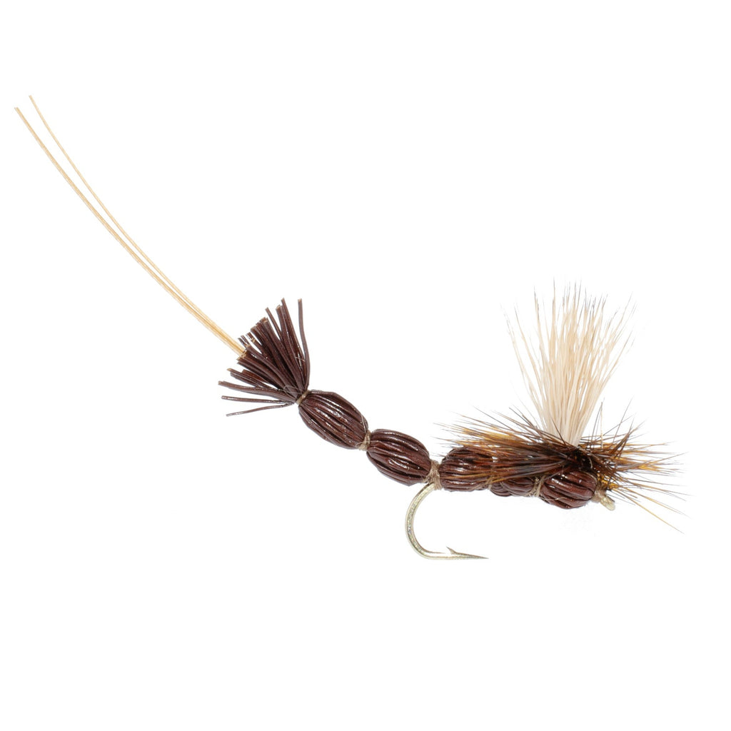 Brown Para Drake Extended Body Dry Fly - 6 Flies Size 12