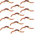 Barbless Tungsten San Juan Bead Head Power Worm Brown 12 Flies Size 14