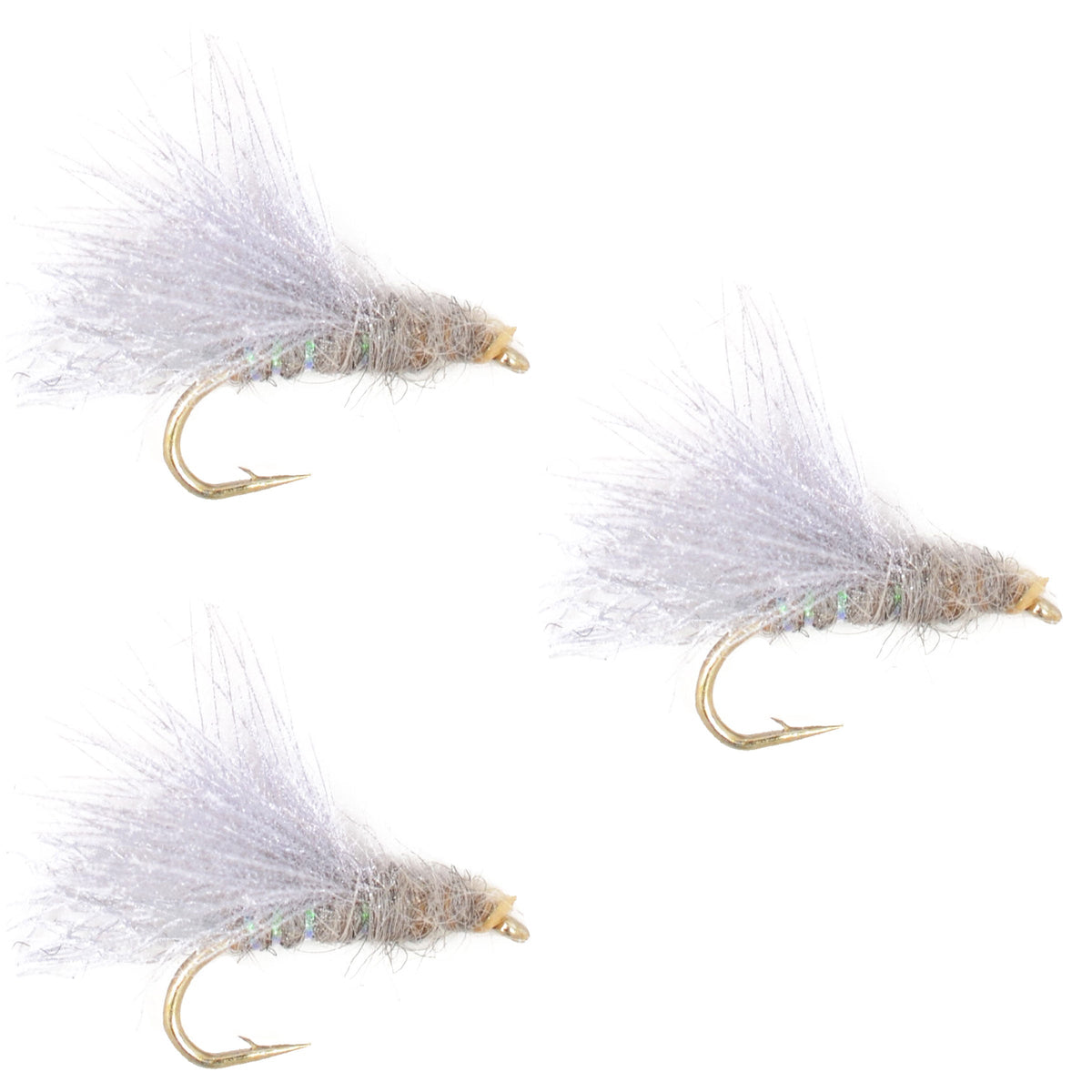 3 Pack CDC Baetis Emerger BWO Wet Fly Fishing Flies - Hook Size 20
