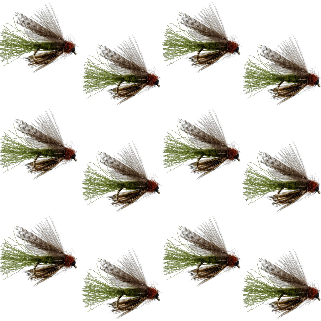 Olive CDC Caddis Emerger 12 Flies Hook Size 16