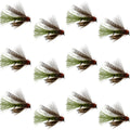 Olive CDC Caddis Emerger 12 Flies Hook Size 16