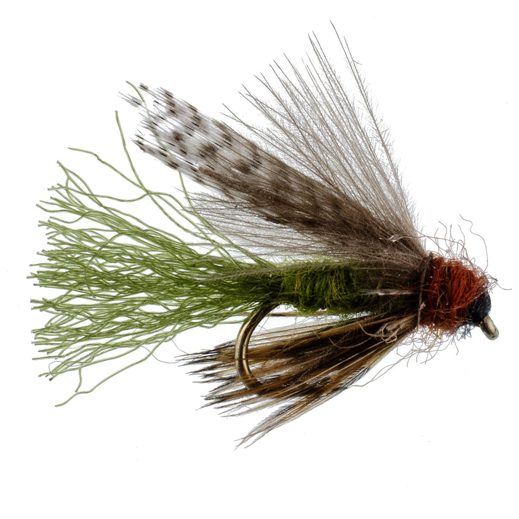 Olive CDC Caddis Emerger 12 Flies Hook Size 16