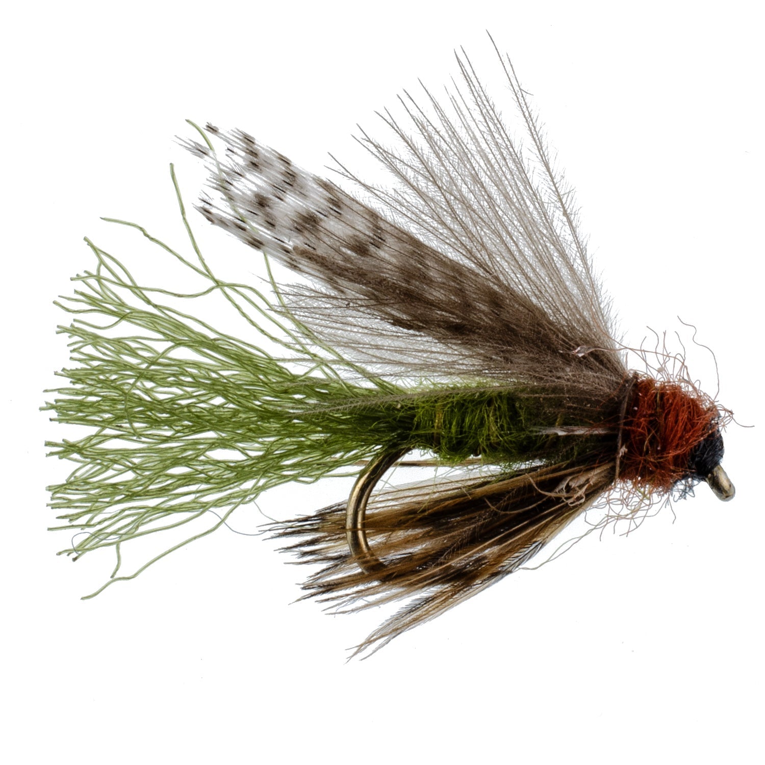 Olive CDC Caddis Emerger 12 Flies Hook Size 16