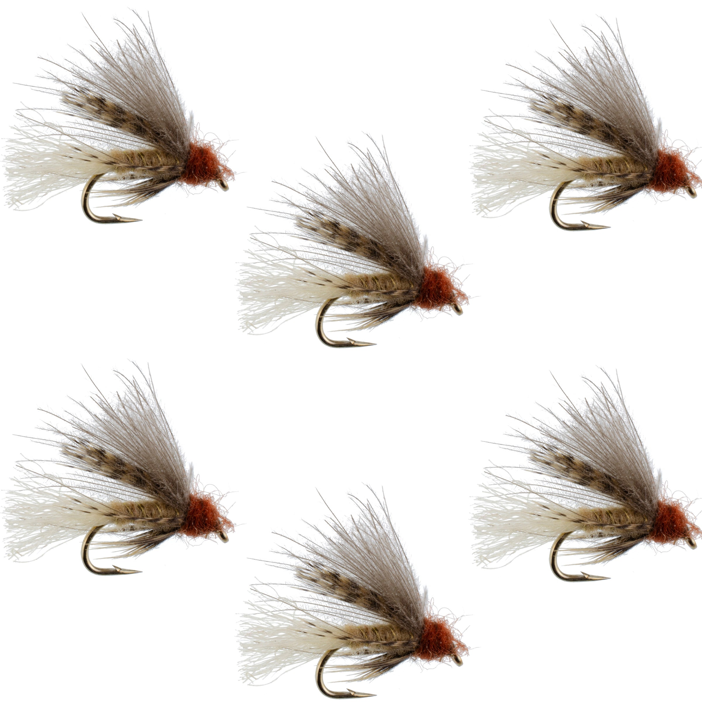 Tan CDC Caddis Emerger 6 Flies Hook Size 14