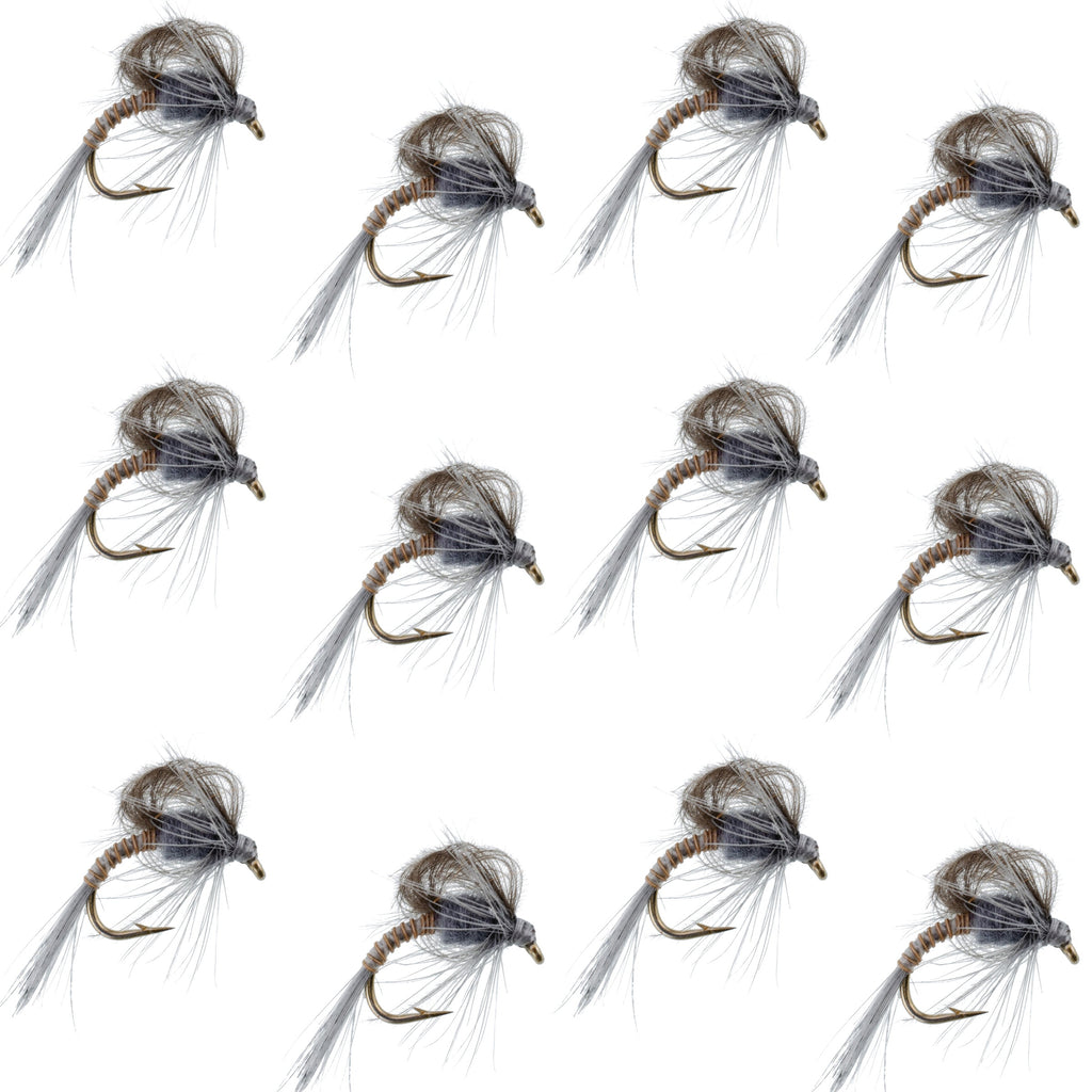 CDC Loop Wing Adams Emerger Fly 12 Flies - Hook Size 14