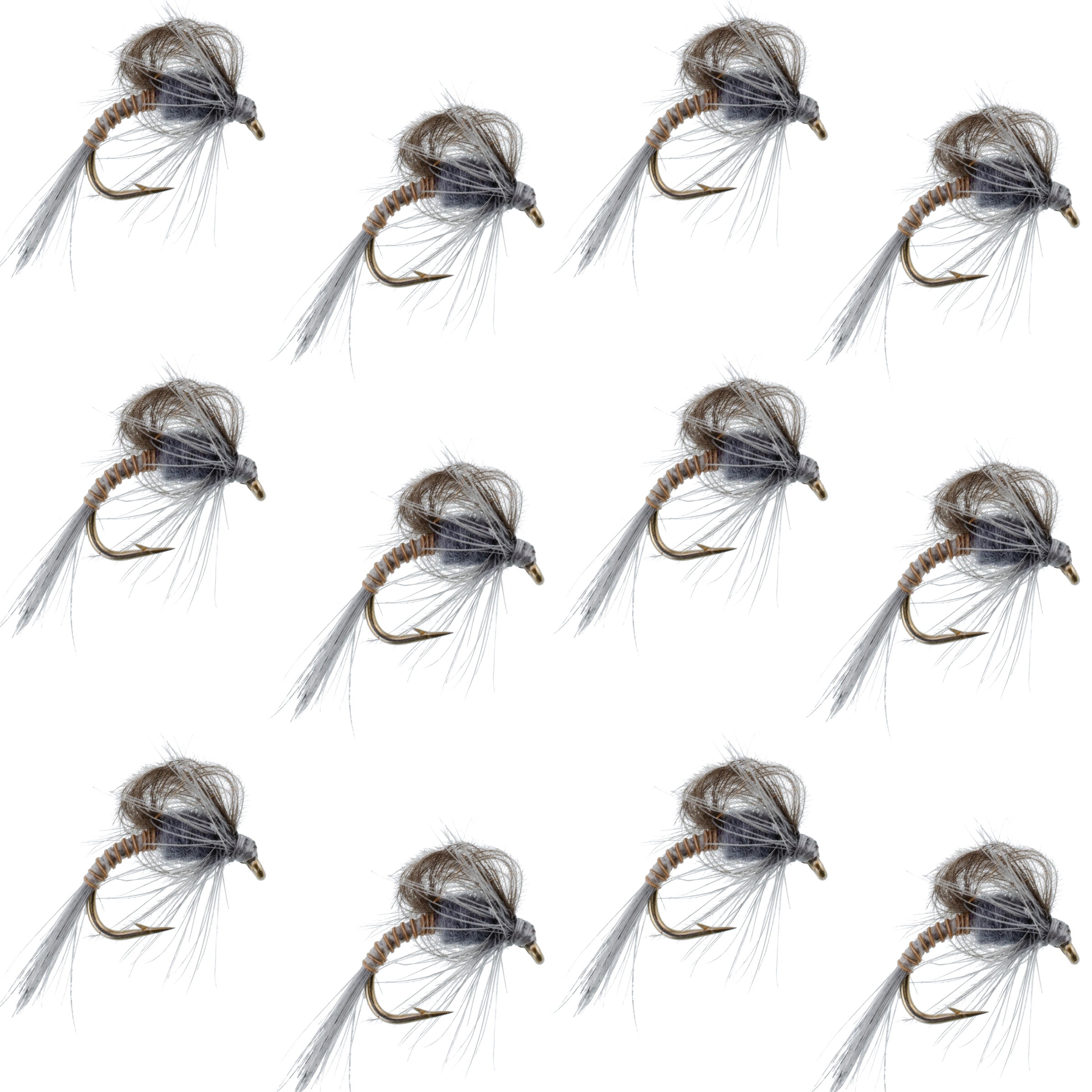 CDC Loop Wing Adams Emerger Fly 12 Flies - Hook Size 18