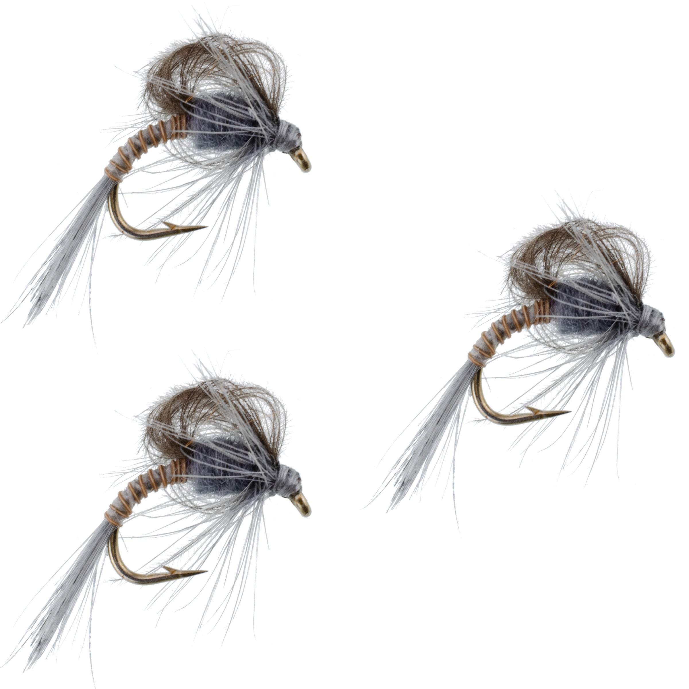 3 Pack CDC Loop Wing Adams Emerger Fly - Hook Size 16