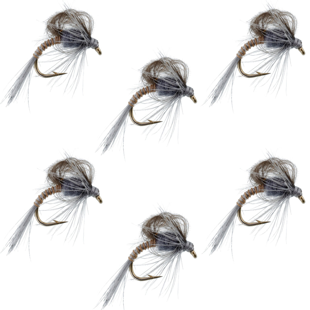 CDC Loop Wing Adams Emerger Fly 6 Flies - Hook Size 16