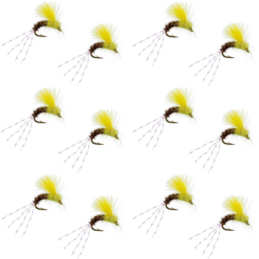 CDC Pale Morning Dun Emerger PMD Wet Fly Fishing Fly - 1 Dozen Flies Hook Size 18