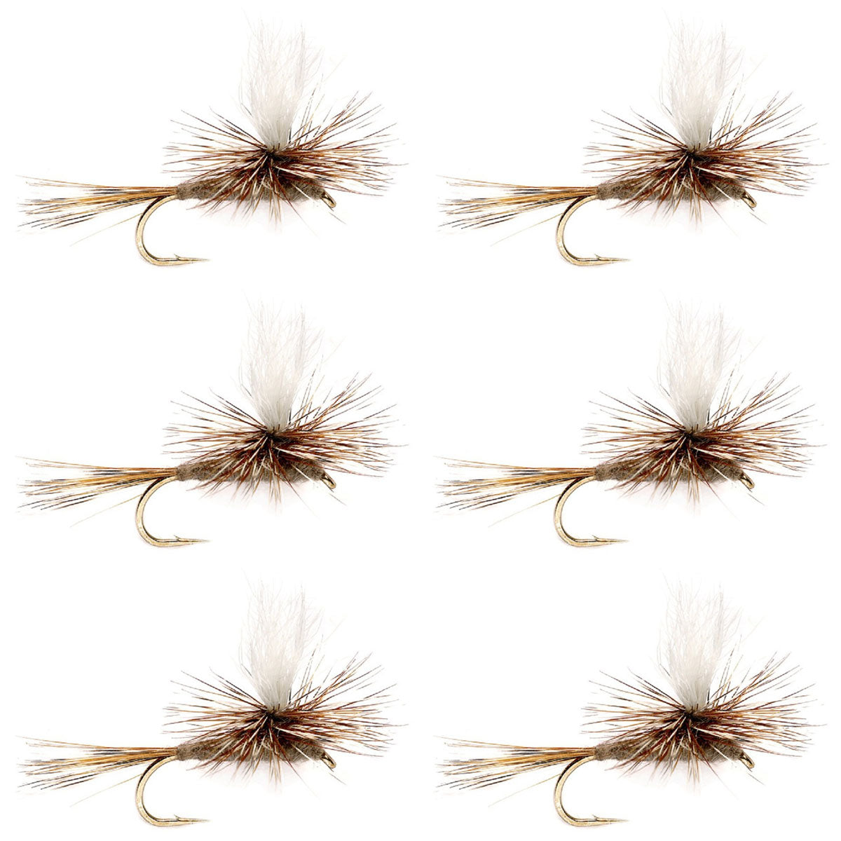 Adams Parachute Classic Dry Fly - 6 Flies Hook Size 12