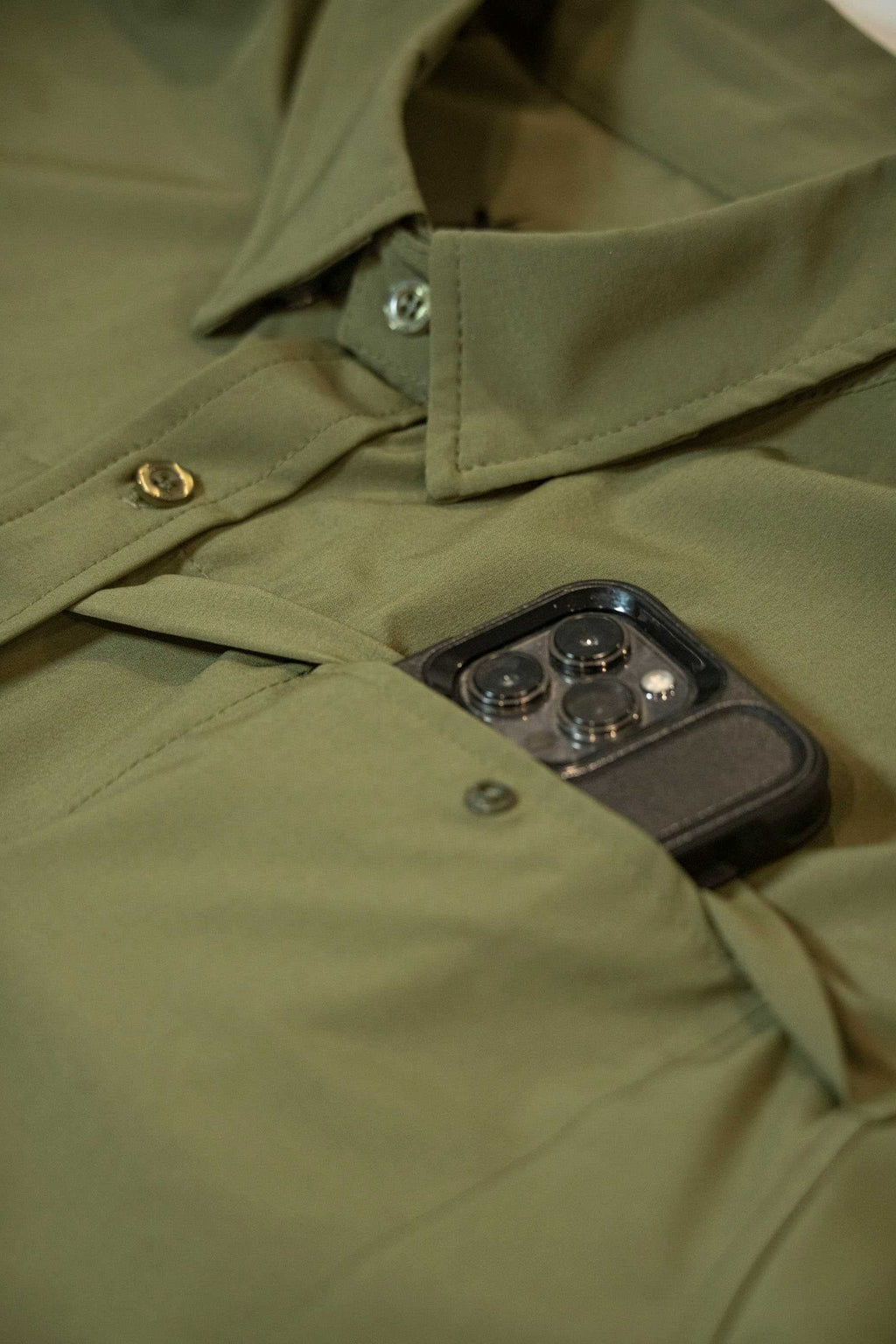 Men's Long Sleeve Solid Lifestyle Button Down w/ REPEL-X