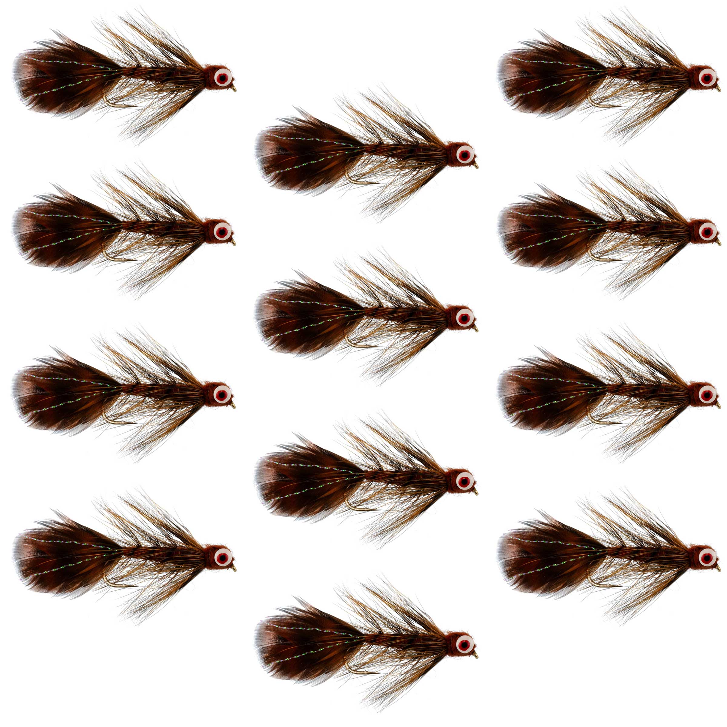 Whitlock Near Nuff Sculpin Brown Streamer - 12 Flies Size 4