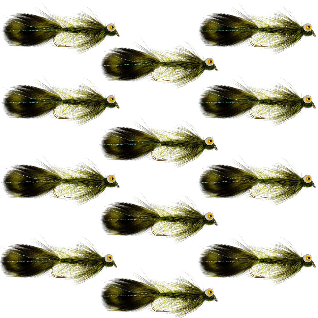 Whitlock Near Nuff Sculpin Olive Streamer - 12 Flies Size 4