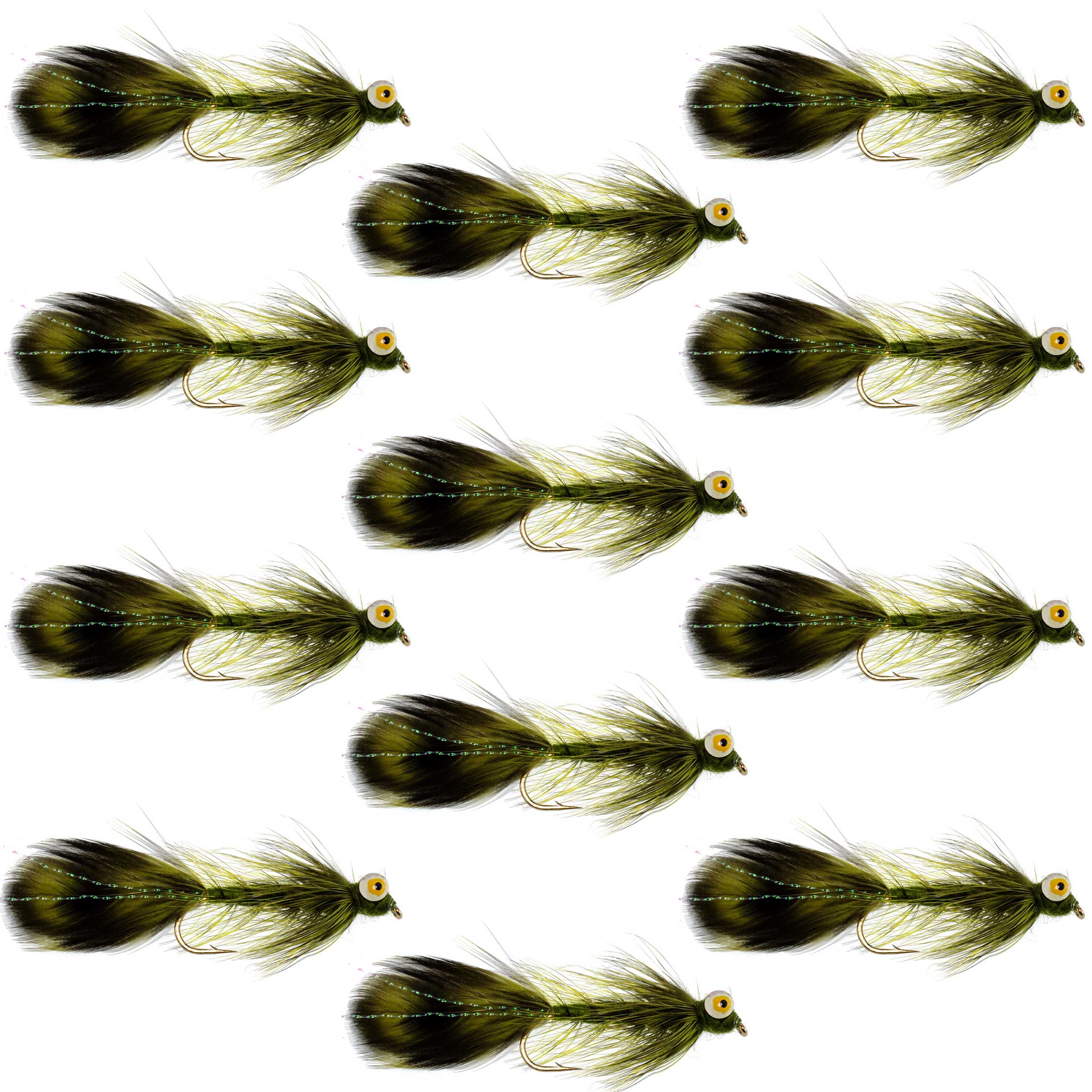 Whitlock Near Nuff Sculpin Olive Streamer - 12 Flies Size 4