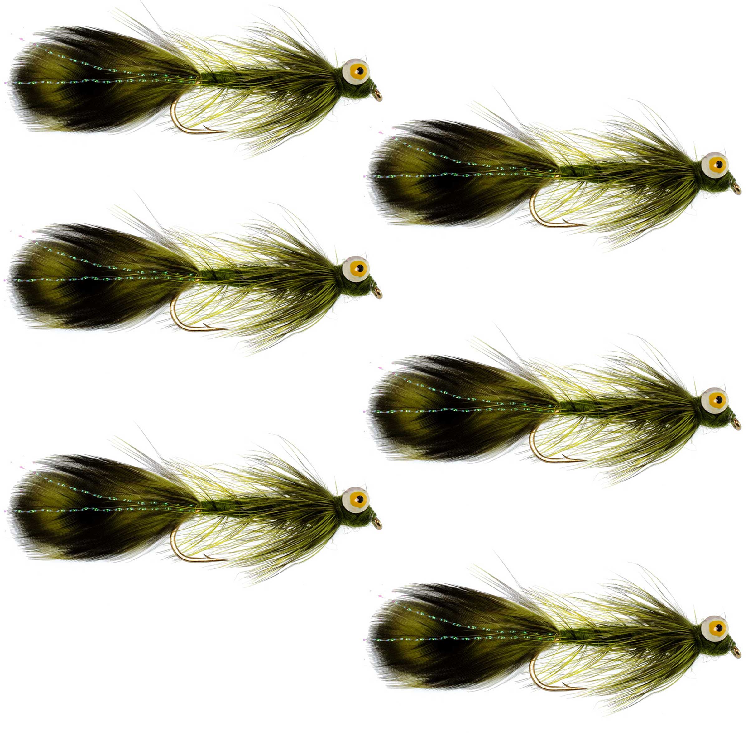 Whitlock Near Nuff Sculpin Olive Streamer - 6 Flies Size 4