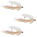 Dolly Llama Stinger Streamer Flies - 3 Flesh and Cream Steelhead Trout Alaska Fly Fishing Flies - Hook Size 4