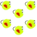 Tungsten Bead Tactical Euro Hot Chartreuse Jig Egg - 6 Flies Size 14