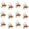 Olive Elk Hair Caddis Classic Trout Dry Fly - Set of 12 Flies Size 16