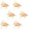 Barbless Yellow Elk Hair Caddis Classic Trout Dry Flies 6 Flies Size 18