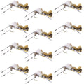 Fat Albert Tan Foam Body Grasshopper Fly - 1 Dozen Flies Hook Size 10