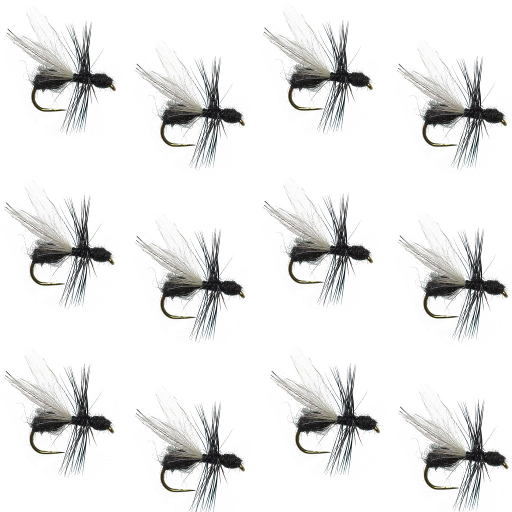 Black Fur Flying Ant Terrestrial Trout Dry Fly - 1 Dozen Flies Hook Size 18