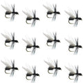 Black Fur Flying Ant Terrestrial Trout Dry Fly - 1 Dozen Flies Hook Size 18