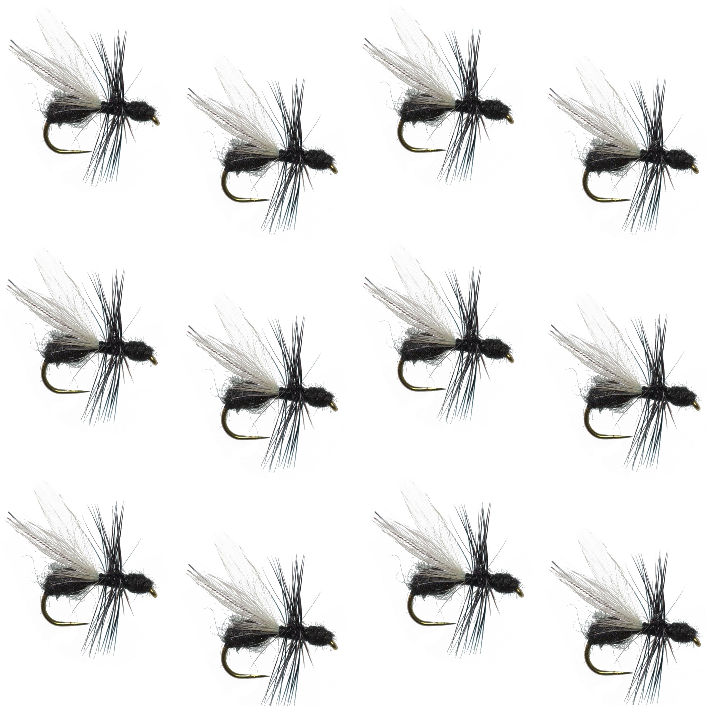 Black Fur Flying Ant Terrestrial Trout Dry Fly - 1 Dozen Flies Hook Size 18