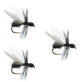 3 Pack Black Fur Flying Ant Terrestrial Trout Dry Fly - Hook Size 18