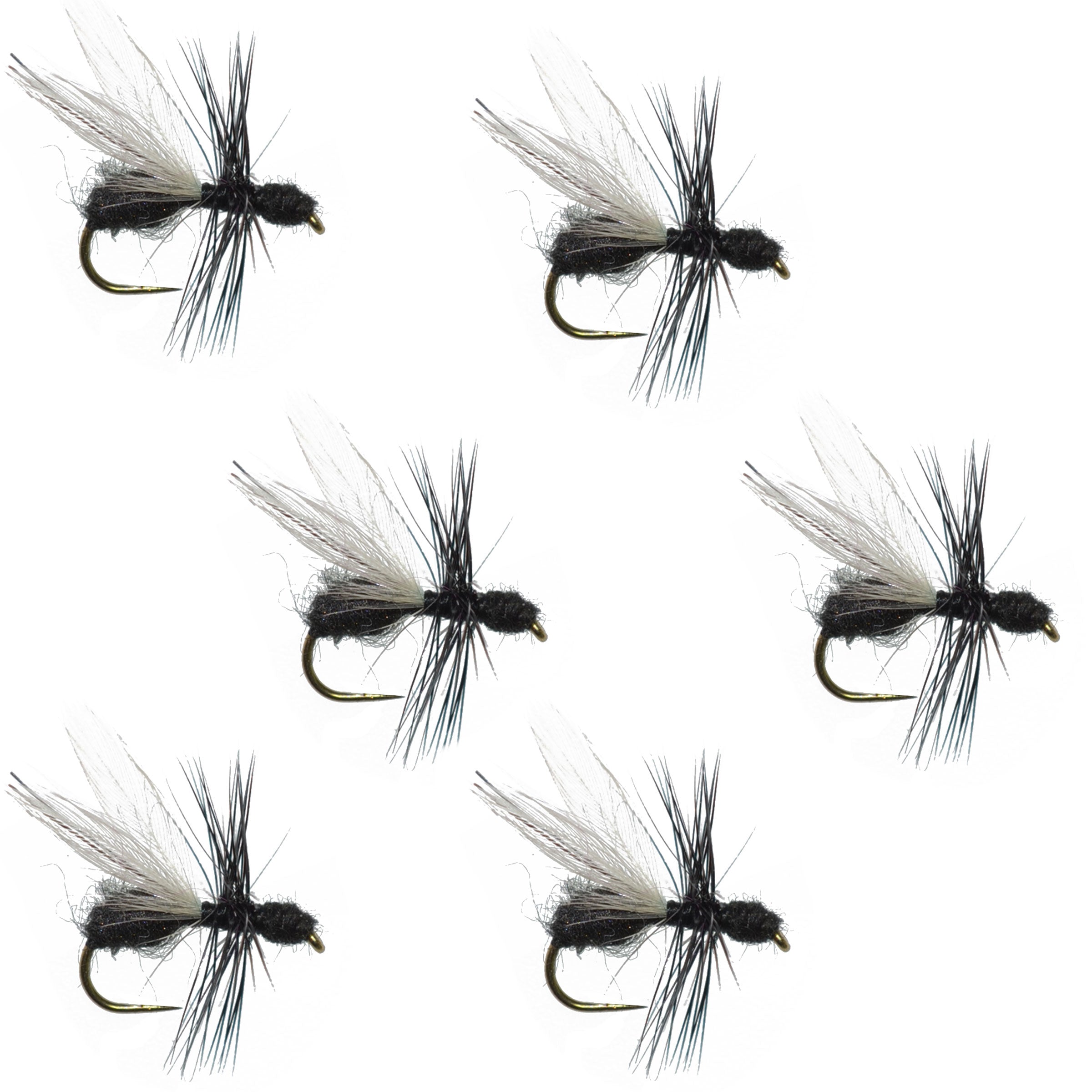 Black Fur Flying Ant Terrestrial Trout Dry Fly - 6 Flies Hook Size 18