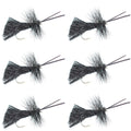 Goddard Caddis Black Dry Fly - 6 Flies Hook Size 14