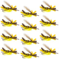 Yellow Godzilla Hopper - Foam Grasshopper or Adult Salmonfly Fly Pattern - 1 Dozen Flies Hook Size 10