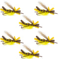 Godzilla Hopper Trout Flies - Yellow High Visibility Grasshopper or Stonefly Dry Fly - 6 Flies Hook Size 10